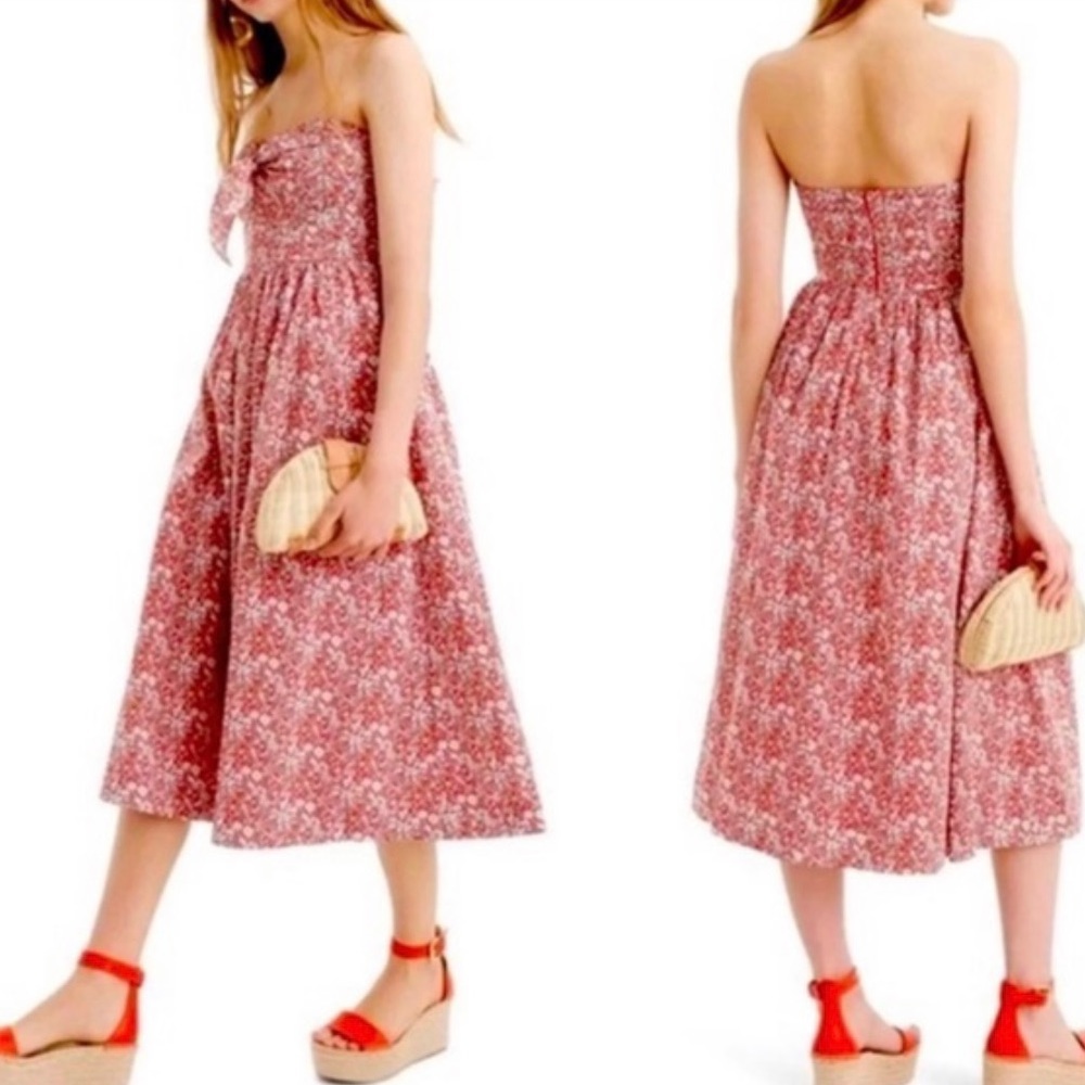 Nwot J.Crew Liberty print Bandeau Dress